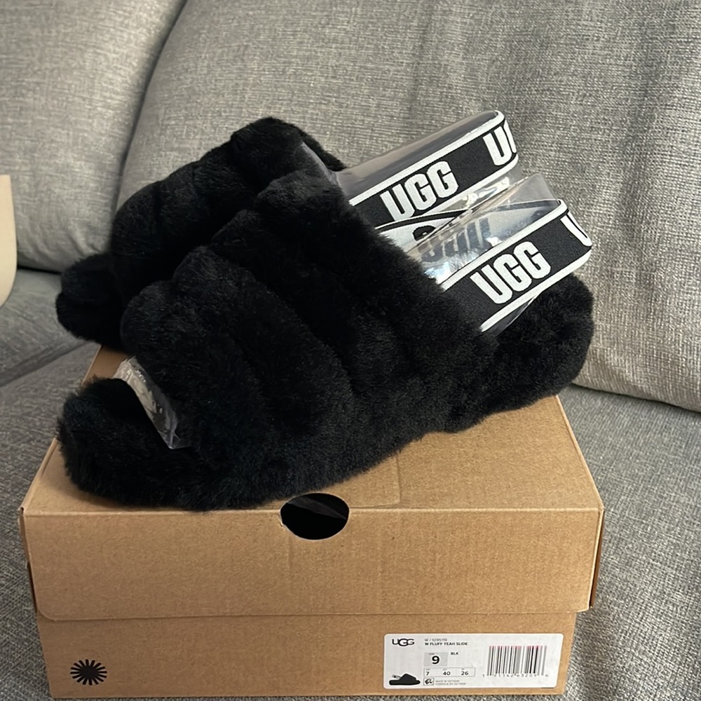 UGG Fluff Yeah Ugg Slides Black